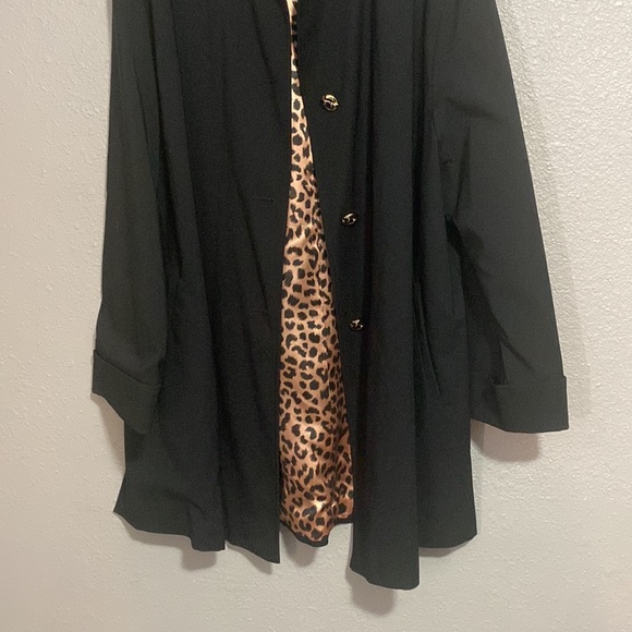 St John Black Trench Coat Size Large - Picture 3 of 10